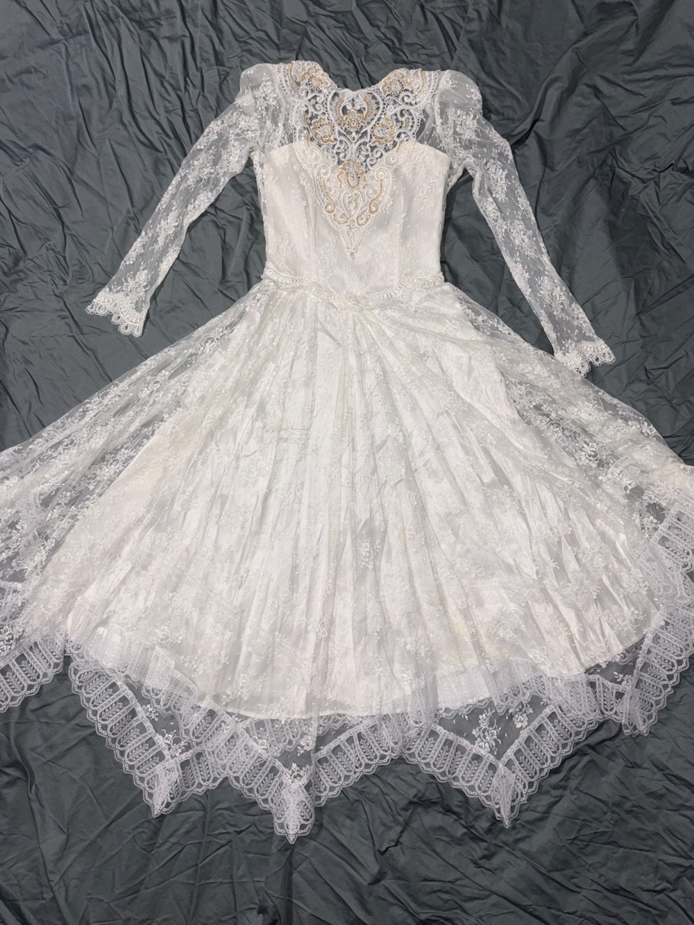 HTF Stunning vintage 1980’s Jessica McClintock floral lace wedding dress